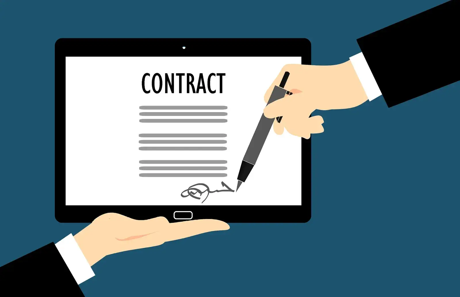Procurement team reviewing a supplier contract on a laptop